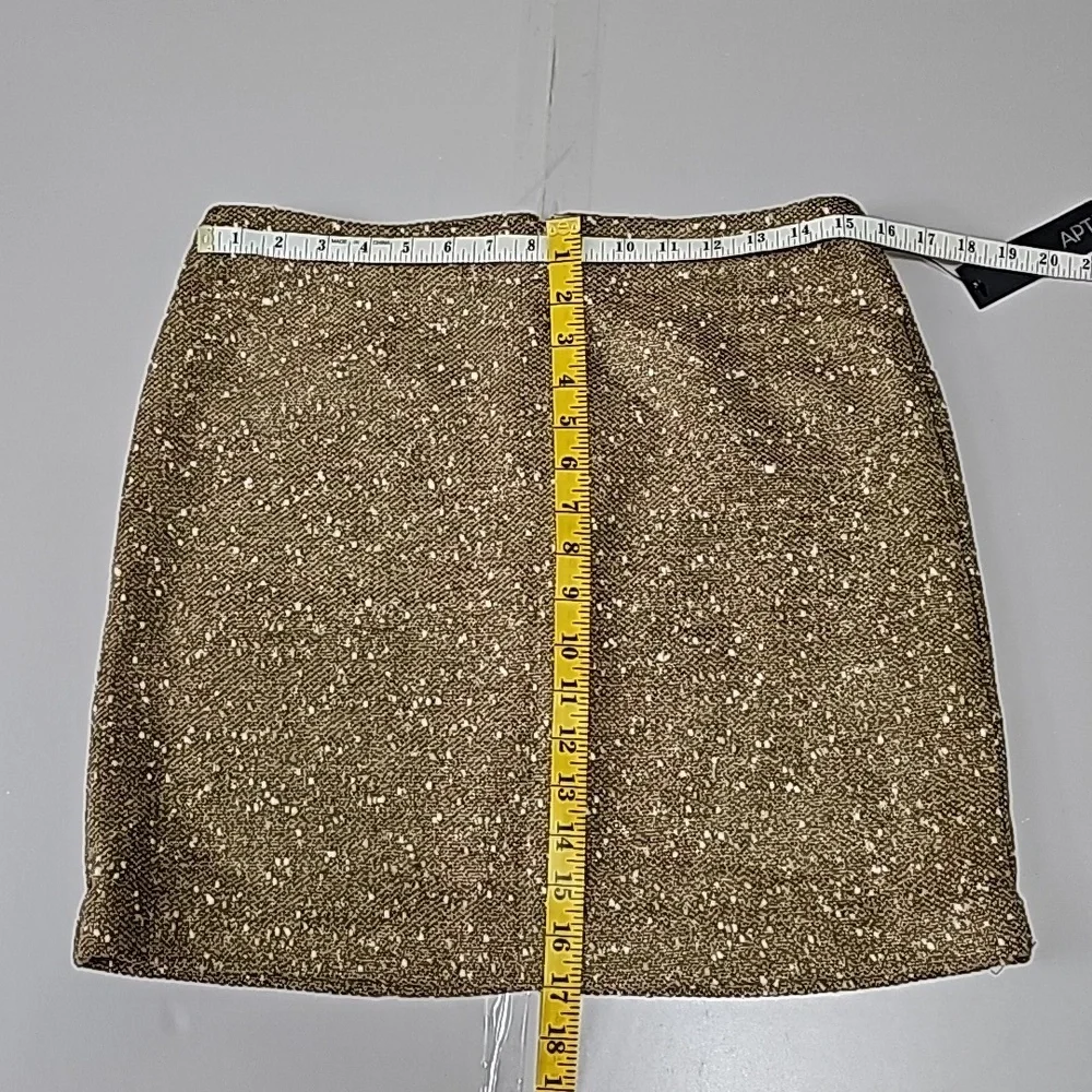 Apt 9‎ Skirt Mini Lined Skirt Gold Texture Khaki Size 8 NWT
